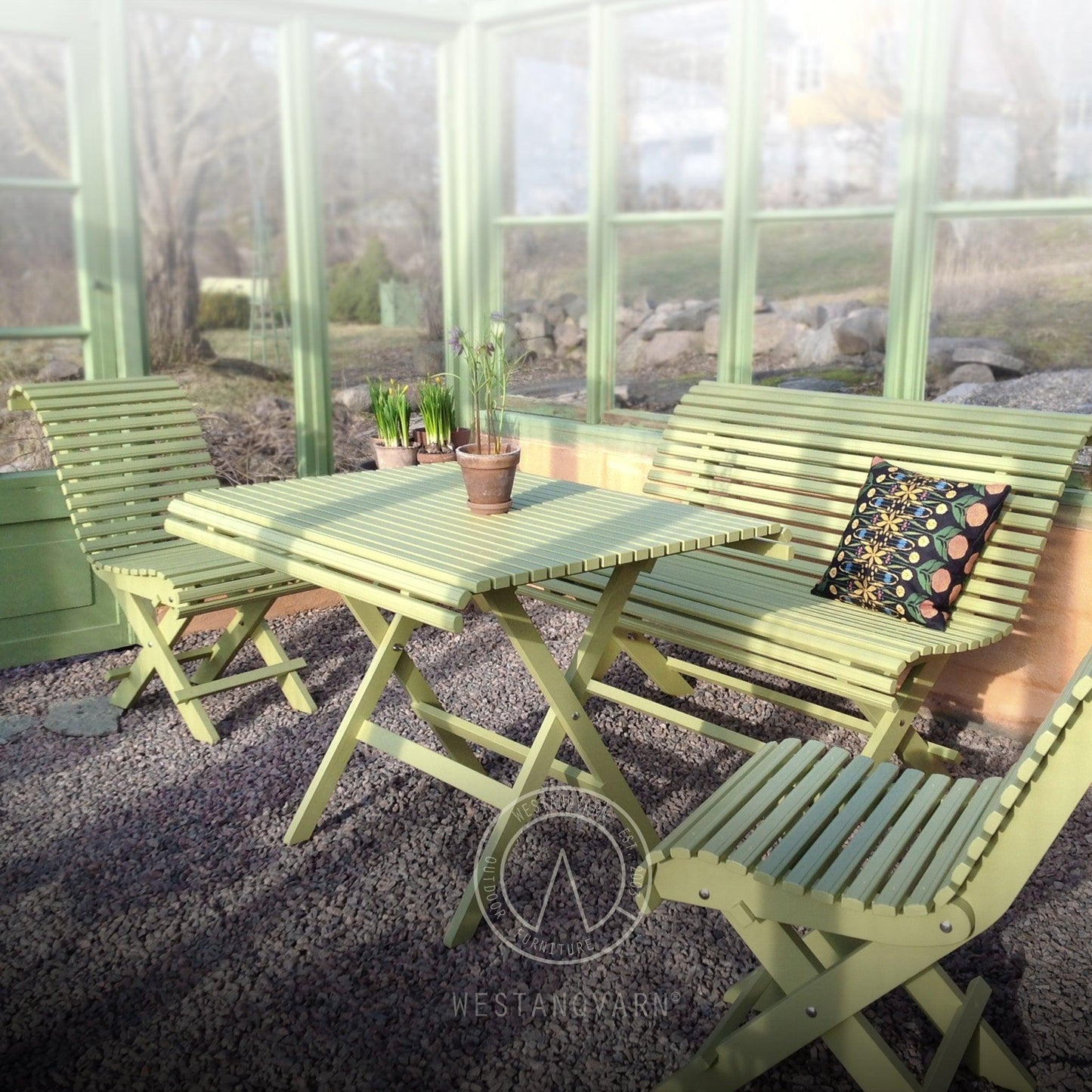 klassiska trädgårdsmöbler furu